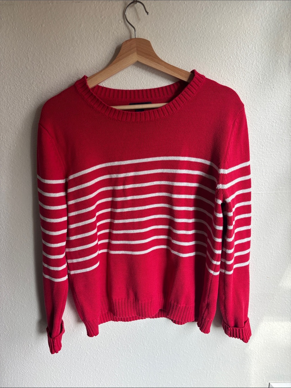 GAP Womens Striped Cotton Crew Sweater Large